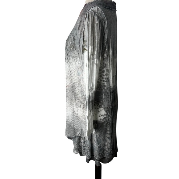 Festival boho renaissance Artistic Gray animal Tunic Top artsy art to wear tunic - Picture 11 of 15